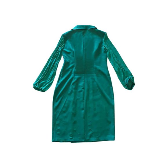 Green double breasted dress with long sheer sleeve - Picture 2 of 3